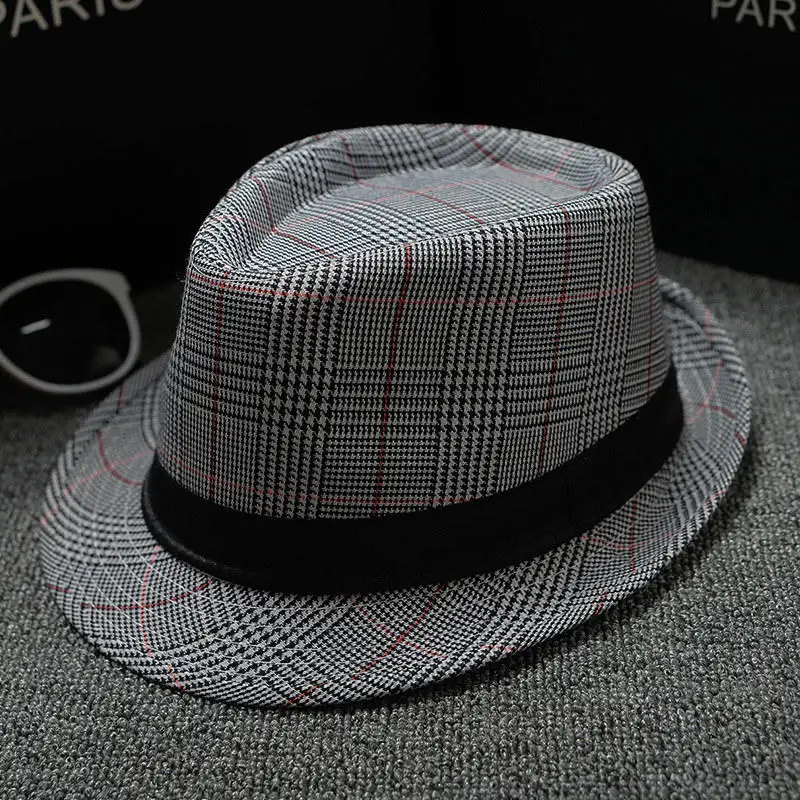 2018 England Retro Men's Fedoras Top Jazz Plaid Hat Spring Summer Autumn Bowler Hats Cap Classic Version chapeau Hats UTB8V1UiwyaMiuJk43PTq6ySmXXav - 2018 England Retro Men's Fedoras Top Jazz Plaid Hat Spring Summer Autumn Bowler Hats Cap Classic Version chapeau Hats
