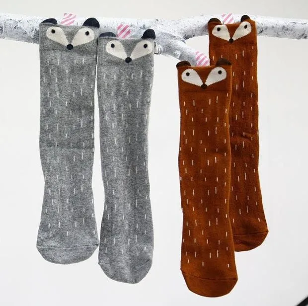 Knee High Long LegWarmers Cute Socks Boy Girl Children socks 0-6 Y Cartoon Cute Kids Socks Bear Animal Baby Cotton Socks