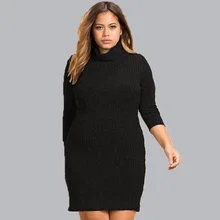 Sale Big Size Women Clothes 2018 Autumn Winter Dresses Large Sizes Knitted Dress Turtleneck 6XL Plus Size Vestidos Moda Feminina