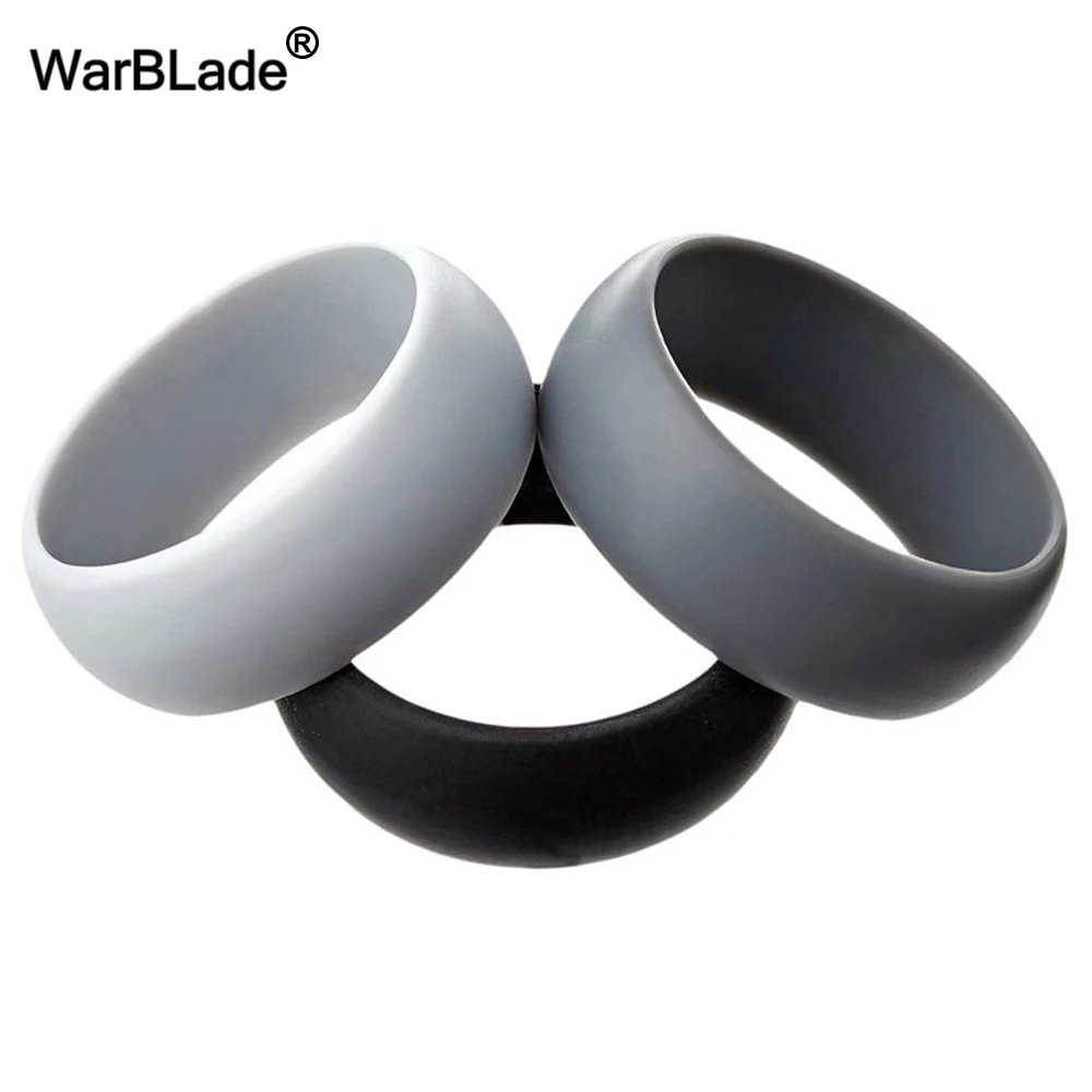 4pcs/set 8mm 6-12 Size Food Grade FDA Silicone Ring Hypoallergenic Crossfit Flexible 100% Silicone Finger Rings For Men Women 3