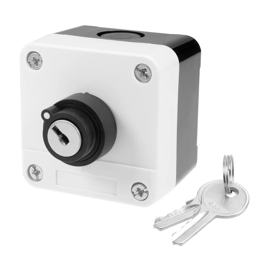 

UXCELL Push Button Switch Station Key Lock Select Switch Station 2 Position, 400V 10(6) A For Control Electromagnetic Starter