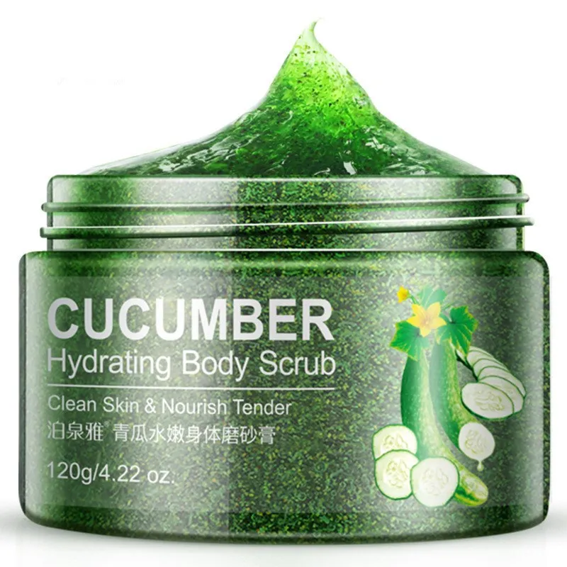 

120g Shea Butter Cucumber Almond Exfoliating Gel Body Scrub Whitening Body Scrub Cream Dead Skin Remover Scrub Body Care