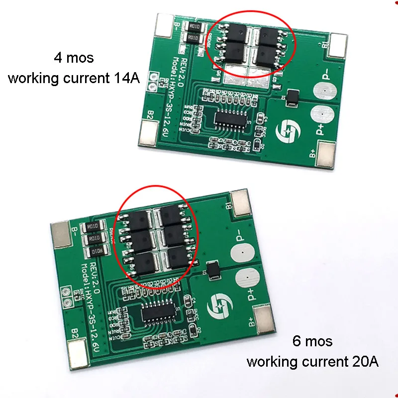 3S 11,1 в 12 В 12,6 в Защитная плата для литиевых батарей защита от избыточного заряда перегрузки по току разряда 14A 20A литий-ионный Lipo пакет BMS модуль