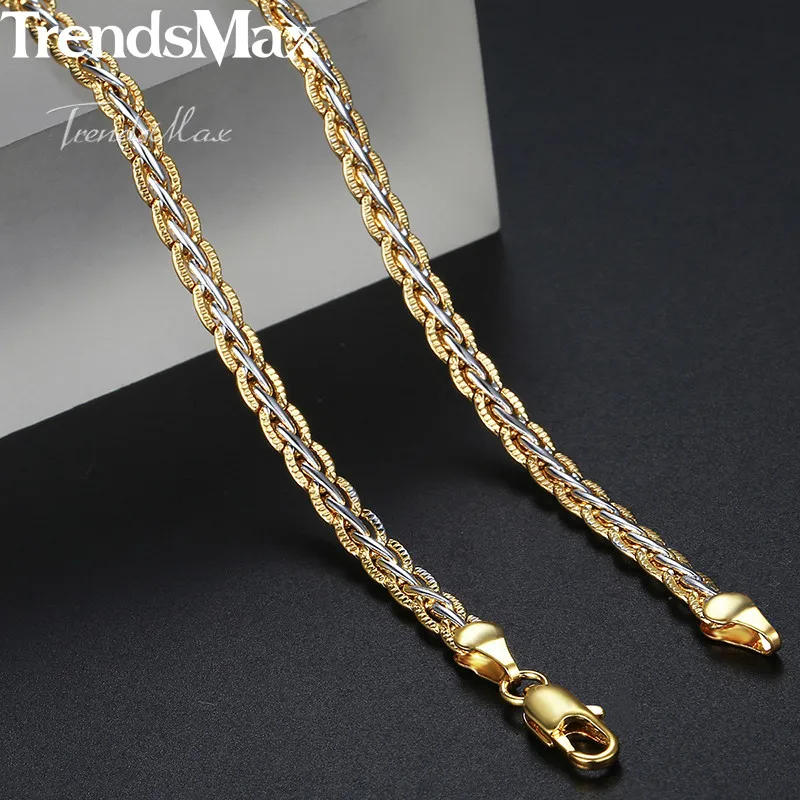 Ожерелье с цепочкой из звеньев пшеницы 3/4 мм 45 60 см|women necklace|necklace goldwomen necklace gold |
