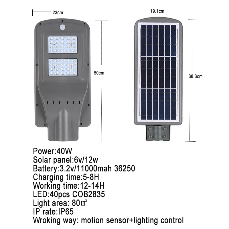 Уличный светильник, датчик солнечной энергии, уличный светильник, уличная гирлянда, уличная лампа с датчиком движения, уличная лампа с солнечной батареей 20 Вт 40 Вт 60 Вт