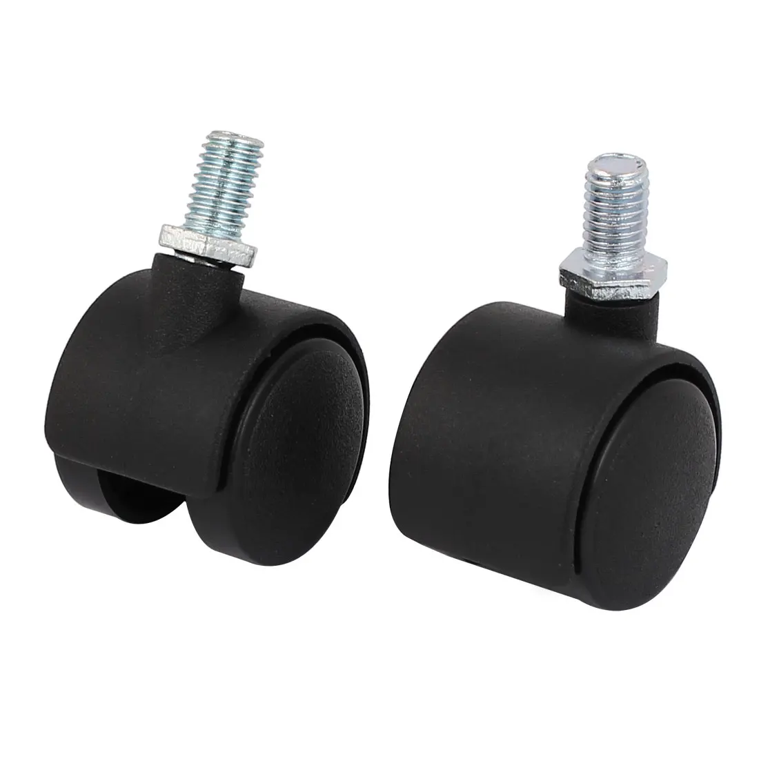 

UXCELL M8 X 12Mm Nylon Twin Wheel Threaded Stem Swivel Casters 2Pcs