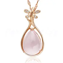 Ожерелье из халцедона кулон натуральный настоящий розовый халцедон 925 стерлингового серебра 9.8ct драгоценный камень# TF18080903