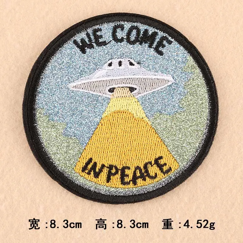 UFO I believe Shuttle Iron On Embroidered Clothes Patches For Clothing Stickers Garment Wholesale | Дом и сад