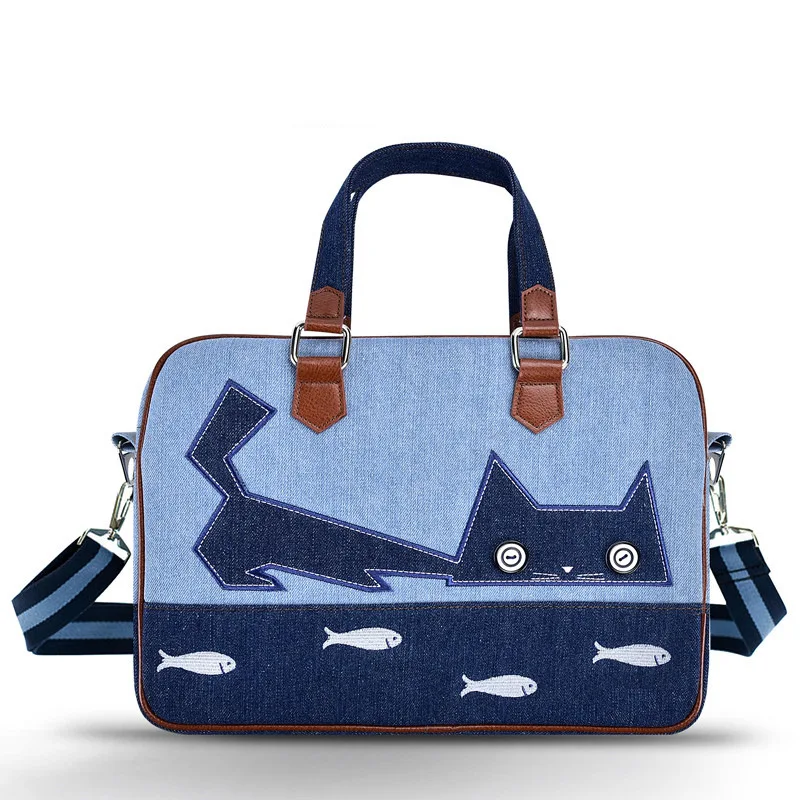 

Tagdot Luxury Brand denim shoulder handbag Ladies Laptop bag 11 12 13 13.3 14 15 15.6 inch women Fashion Messenger Notebook bag