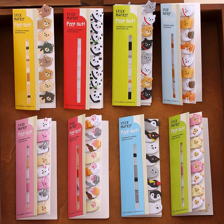 1pc New Mini Lovely Cartoon Animals Panda Cat Memo Pad Sticky Notes Memo Notebook Stationery School Supplies Note Paper Stickers