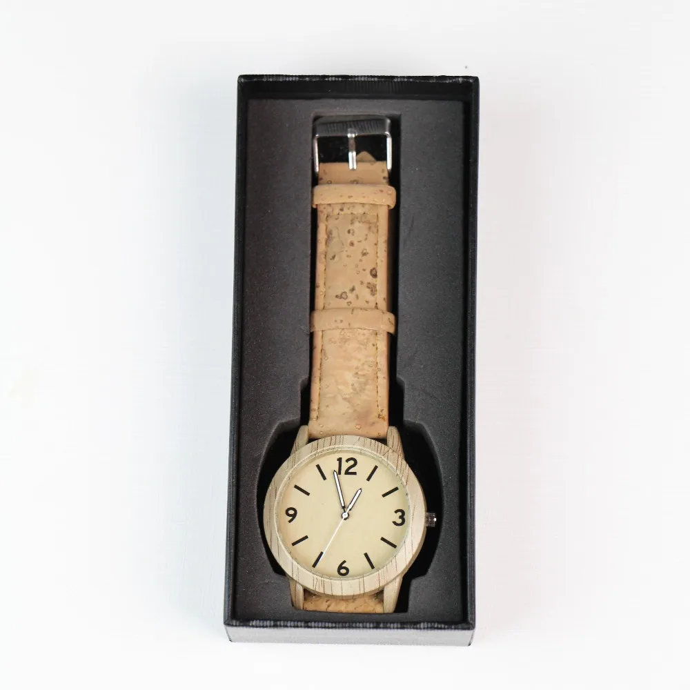 

Cork watch strap with sliver unisex Quartz watches with watch box original From PORTUGAL Wa-100