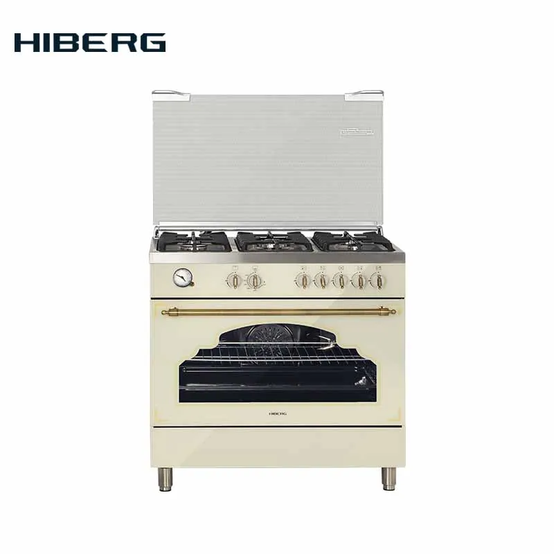 Плита газовая HIBERG шириной 90 см модель FGG 950-35 SY, газовый гриль,конвекция