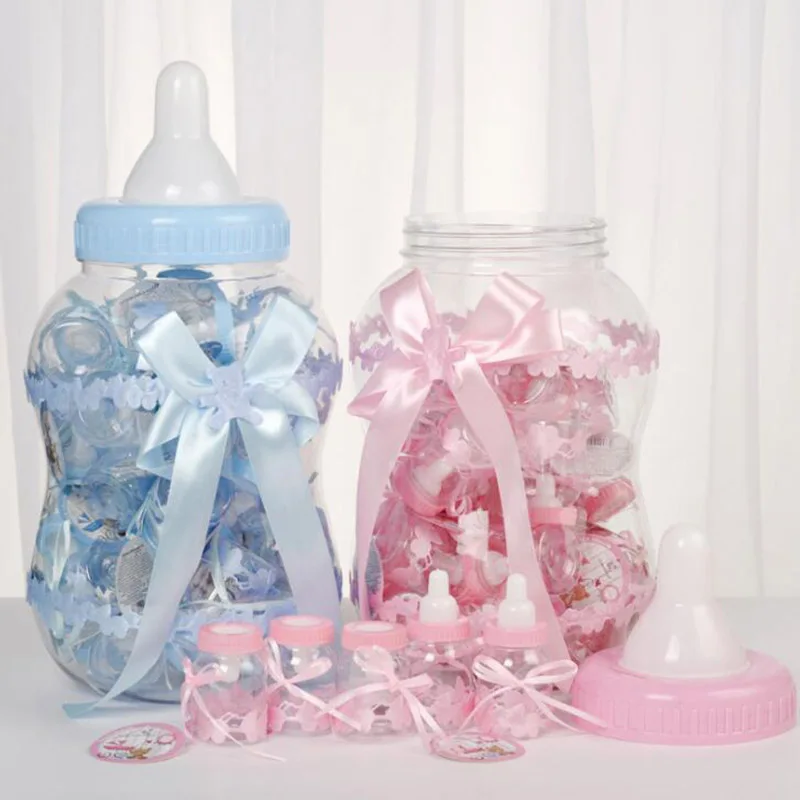 Transparent Milk Bottle Shape Candy Box Baptism Christening Gift