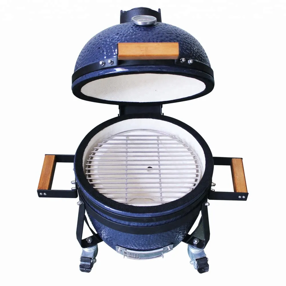

Auplex 14" Ceramic Kamado Mini BBQ Grill High Temperature Resist Egg Shaped Charcoal Cooker Stable Quality NO.AU-14