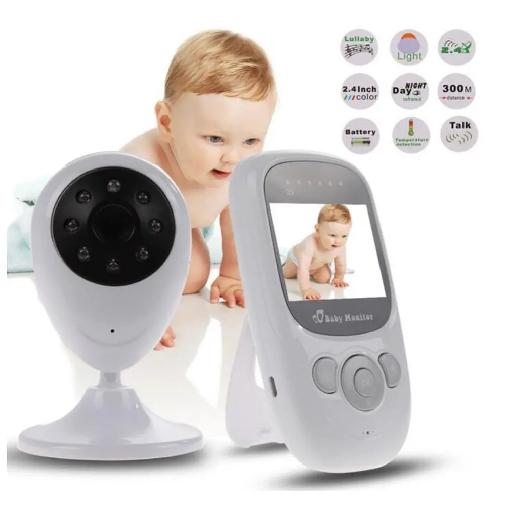 

babykam baba eletronica com camera baby nanny 2.4''LCD IR Night light vision video intercom Lullabies Temperature sensor 2X Zoom