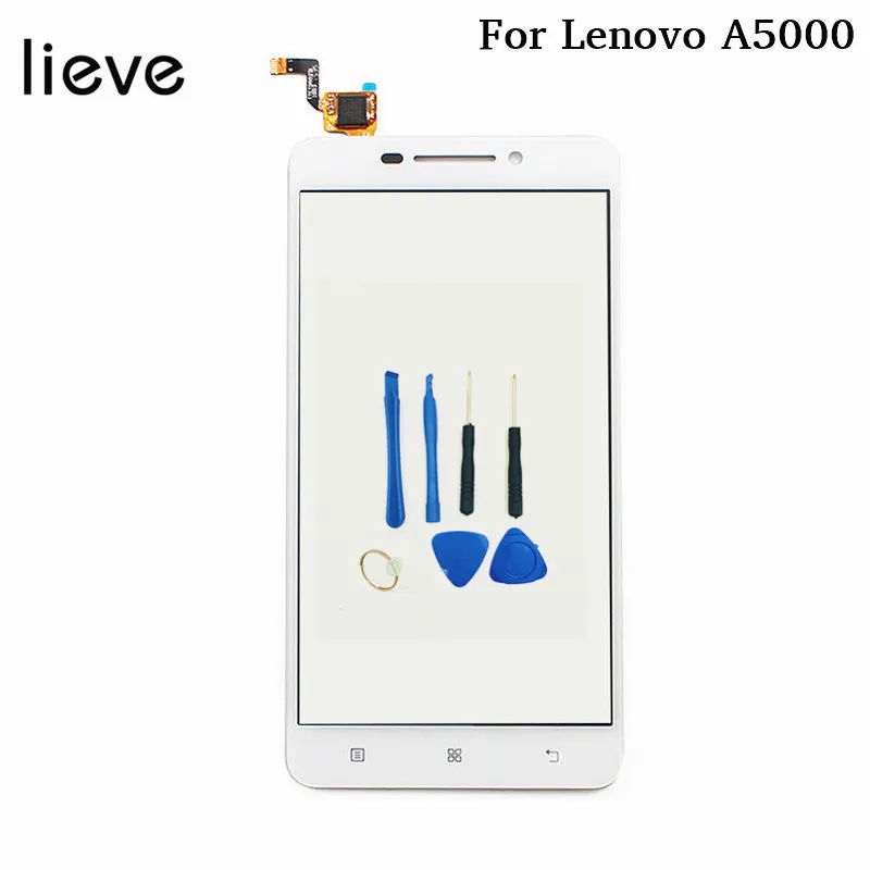 

lieve 5'' mobile screen for Lenovo A5000 a5000 front touch digitizer touch panel replacement sensor with free tools