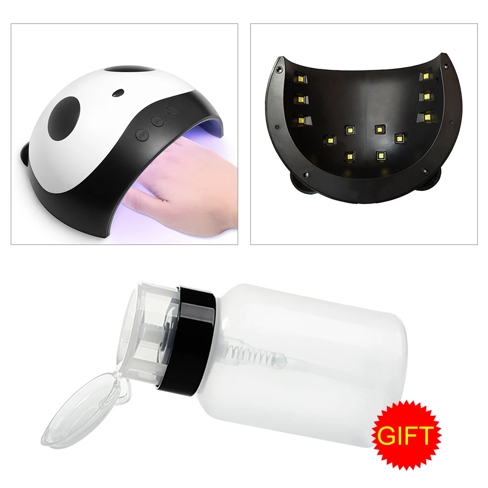 

36W/24W USB Cute Panda Shape Nail Art Gel Dryer Nail UV LED Lamp Light Cure Manicure Machine with Nail Clean Bottle As Free Gift