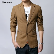 Liseaven мужской Тонкий Блейзер длинный рукав куртка мужской деловой Повседневный Блейзер осеннее пальто мужская одежда