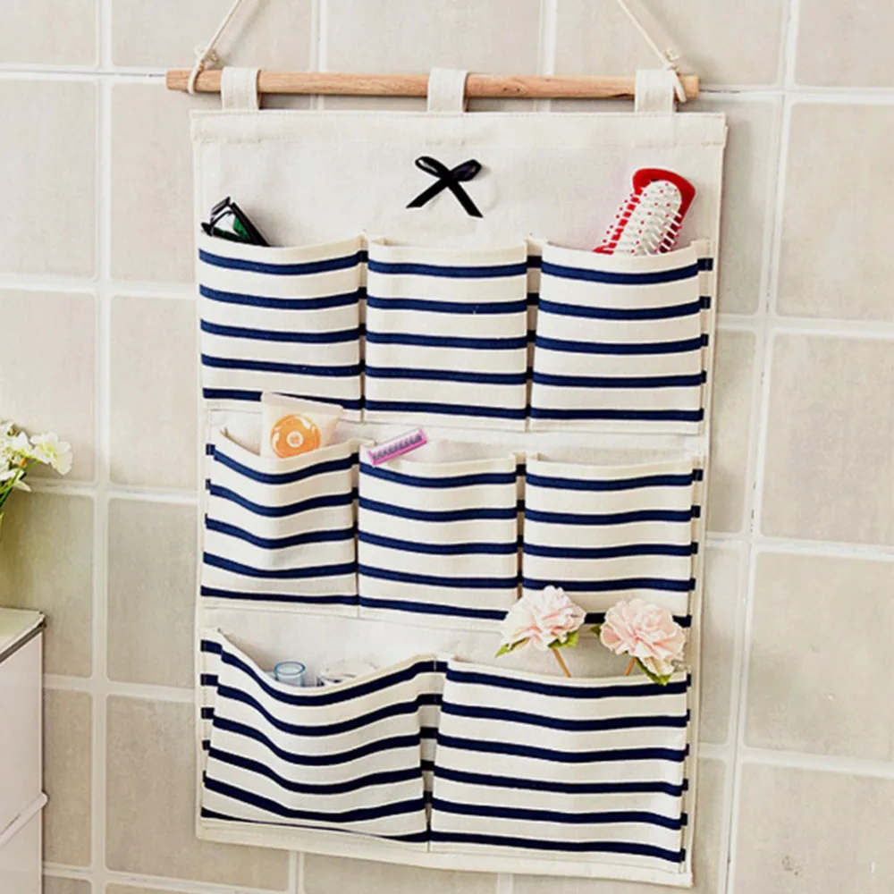 8 Pockets Wall Hanging Storage Bag Multi layer Holder Makeup Cosmetic