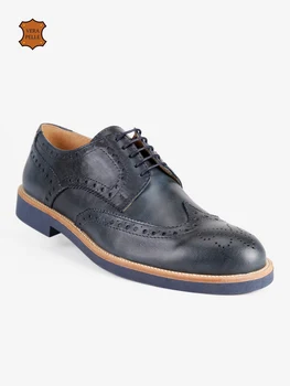 

Man's black hollow-out texture ventilated shoelace leather shoes suit shoes business shoes