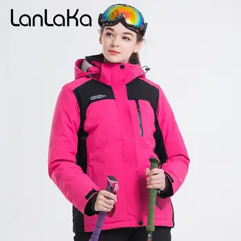 

LANLAKA Women Ski Jacket Hiking Jacket Windproof Waterproof Thermal Outdoor Sport Wear Hooded Skiing Snowboard Clothing Coat New