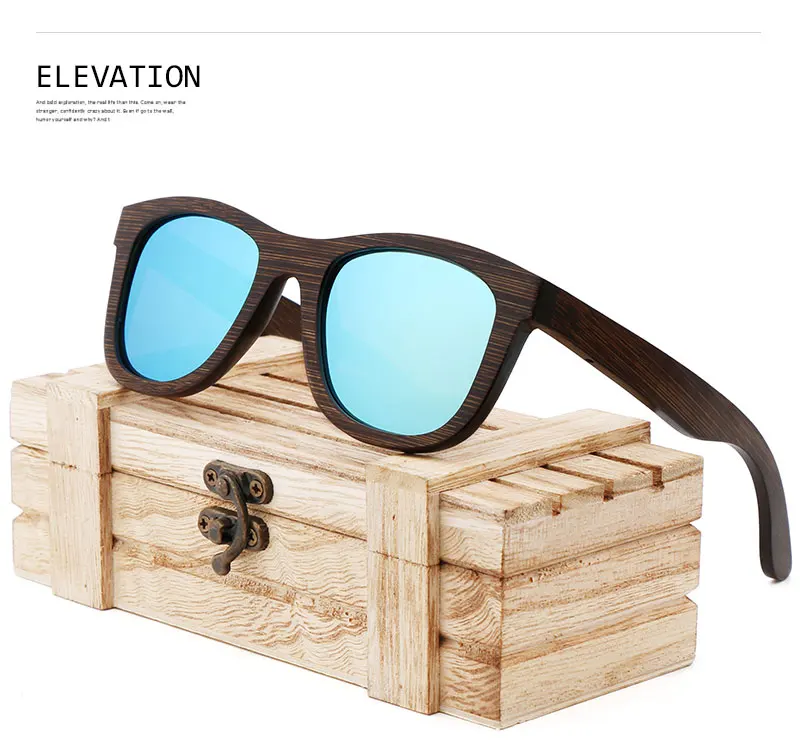 Из натурального дерева, солнцезащитные очки, поляризационные солнцезащитные очки с деревянной оправой, UV400 бамбуковые солнцезащитные очки Брендовые солнцезащитные очки в деревянной оправе с древесно-коричневый бамбуковые очки