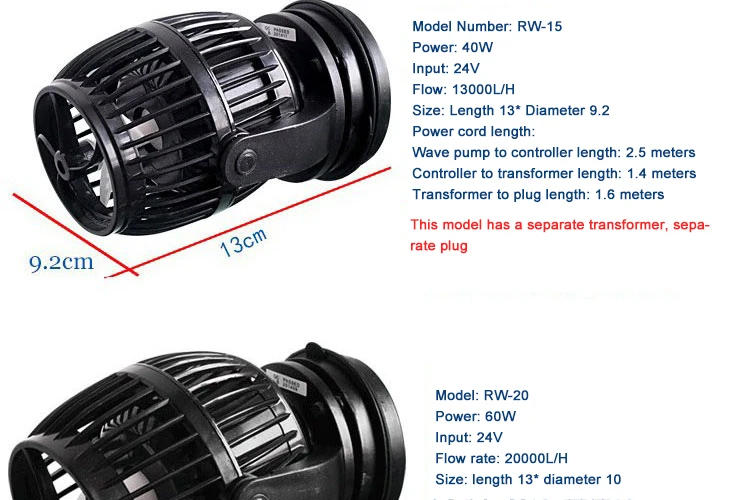 Jebao/Jecod 110~ 240V RW-4 RW-8 RW-15 RW-20 Коралл цилиндр насоса. Аквариумная волновая машина аквариумный насос