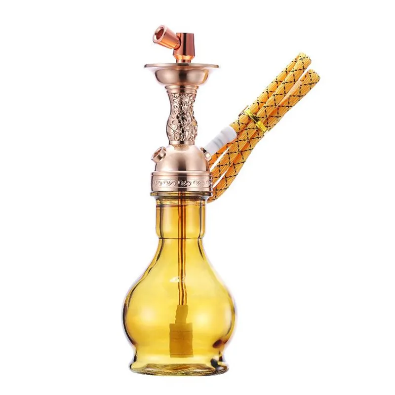 

Upscale glass narguile hookah set black shisha complete ceramic smoking bowl chicha 55cm water pipe hose nargile flower Gift box