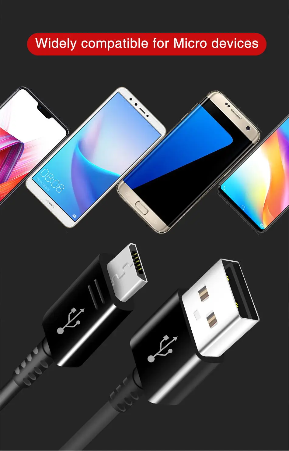 Samsung S6 S7edge,, 2А, 1,2 м, Micro USB, Android, 1,5 м, кабель для быстрой зарядки, кабели для передачи данных, адаптер для Note2, Note4, Note5, note