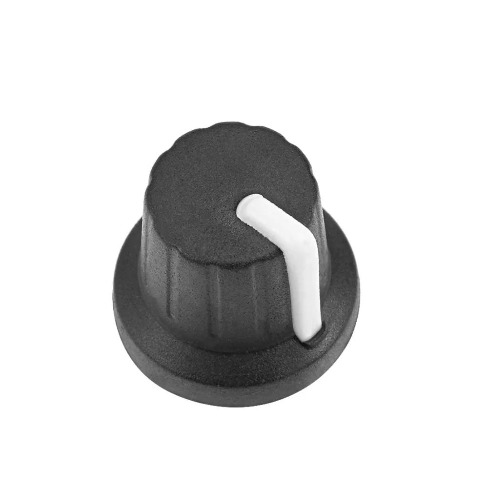 

UXCELL 20Pcs 6mm Insert Shaft Plastic Potentiometer Rotary Knob 16x15mm Pots Black White For Audio Device Switches Accessories