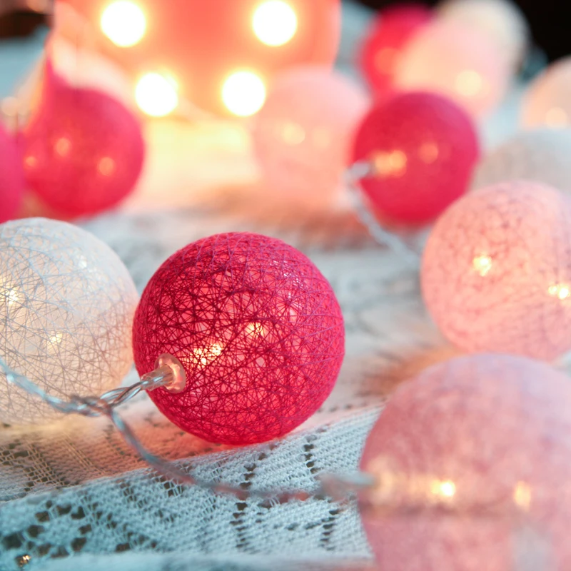 

20Pcs/Lot And 10Pcs/Lot Creativity Cotton Ball LED Battery Powered String Lights Fairy Decoration Party Wedding Holiday Ligh