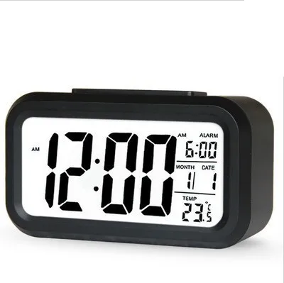 

Battery Digital Alarm Clock Student Clock Large LCD Display Snooze Kids Clock Light Sensor Nightlight Office Table Clock