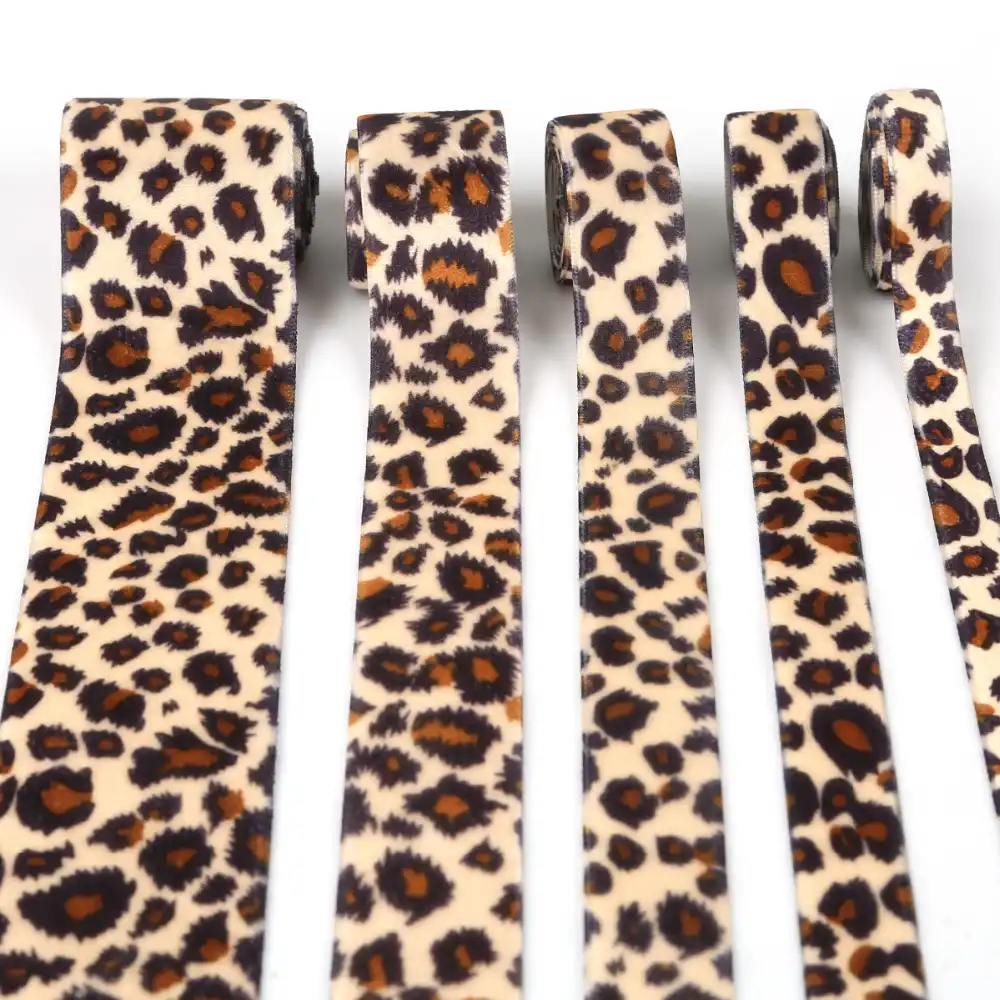2yards Lot Leopard Print Velvet Ribbon Wedding Party Decoration 1