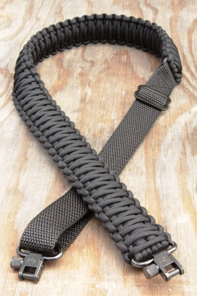 

Adjustable Paracord Rifle Gun Sling Strap With Swivels All Black