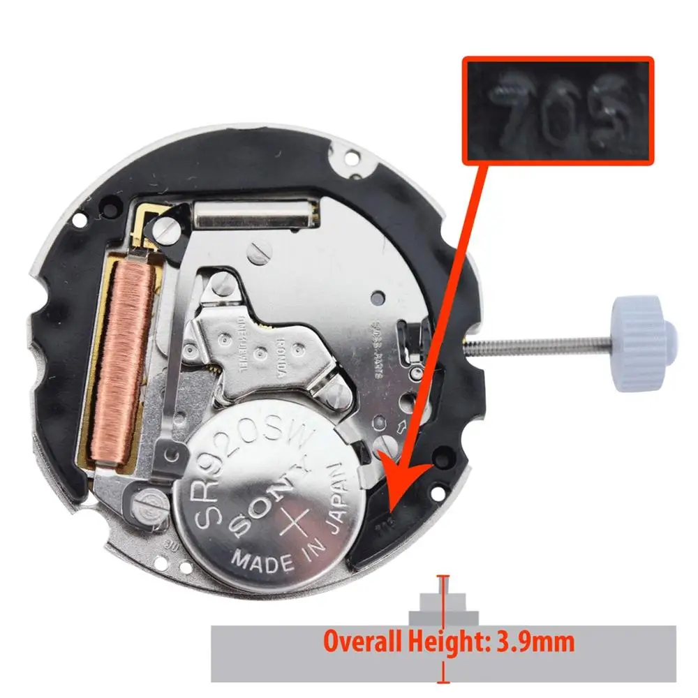 

Ronda 3 Hand Quartz Watch Movement HQ705 Date At 3:00 Overall Height 3.9mm MO1096A