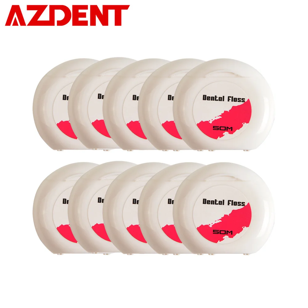 #Best AZDENT 10Pcs 50M Dental Floss Pick Toothpick Tooth Cleaner Wire Dental Flosser Interdental Brush Oral Care Teeth Whitening