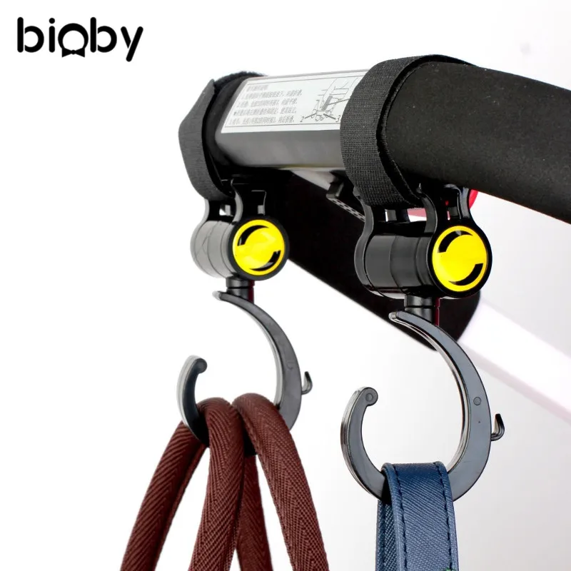

360 Rotation 2Pcs/Set Baby Stroller Storage Hooks Organizer Pram Buggy Wheelchair Hooks ABS Hanger Baby Stroller Accessories