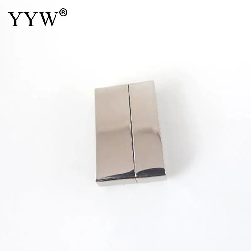 Stainless Steel Clasp Rectangle original color 22x13x5mm Hole
