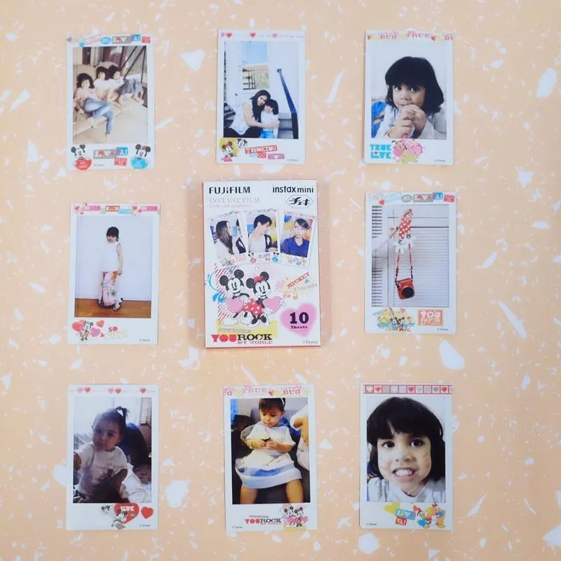 Подлинная Fujifilm Instax Mini Плёнки (10 листов) новый Микки Моментальное фото Камера для 8