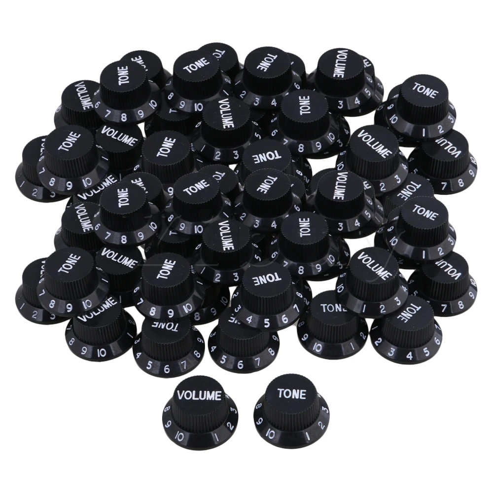 

Yibuy Black Plastic Top Hat Control Knobs with White Number for Electric Guitar Bass Pack of 150
