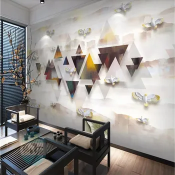 

Three-dimensional abstract ink TV background wall high-grade wall cloth manufacturers wholesale wallpaper mural photo wall