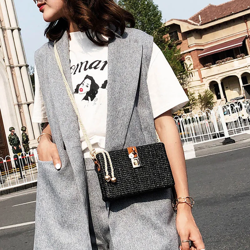 Women Hot Straw Bags Female Summer Beach INS Popular Handbag Lady Casual Rattan Shoulder Bag Travel Woven Mini Crossbody SS3122 (17)