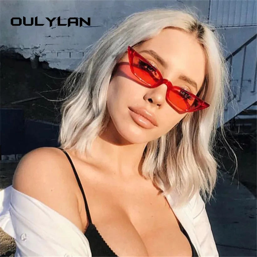 

Oulylan Cat Eye Sunglasses Women Brand DesignerLuxury Sun Glasses Retro Female Red Black Eyewear Shades for Ladies