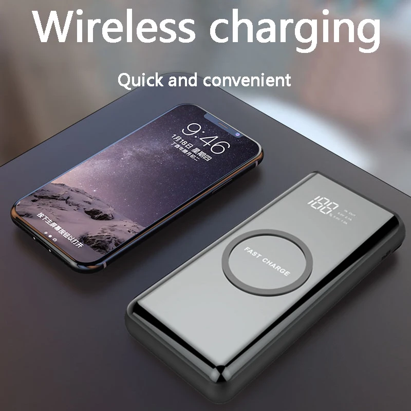 New Wireless Charging Power Bank 10000mAh External Battery Portable Mobile Backup Bank Charger Powerbank For iPhones Samsung New Wireless Charging Power Bank 10000mAh External Battery Portable Mobile Backup Bank Charger Powerbank For iPhones Samsung