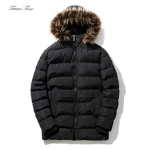 Для мужчин парки Толстые Обувь на теплом меху с капюшоном Длинные куртки и пальто для зимы Большие размеры Повседневные куртки тонкий уличная карманов C1631