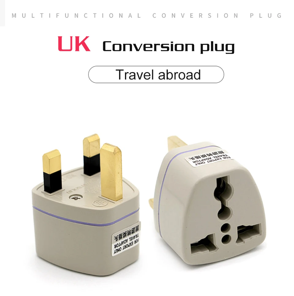 Multifunctional EU US AU to UK Plugs adapter Power Converter Plugs 2 Pin Socket EU to England Travel Charger Adapter Converter (8)