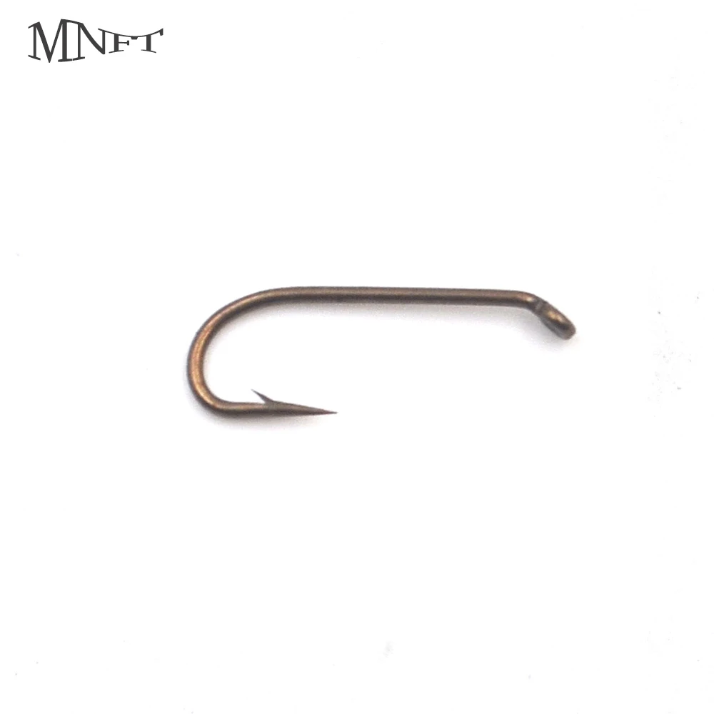 

MNFT 50PCS #16 Bronze Color Small Size Fly Tying Hooks Nymph Fly Fishing Hook