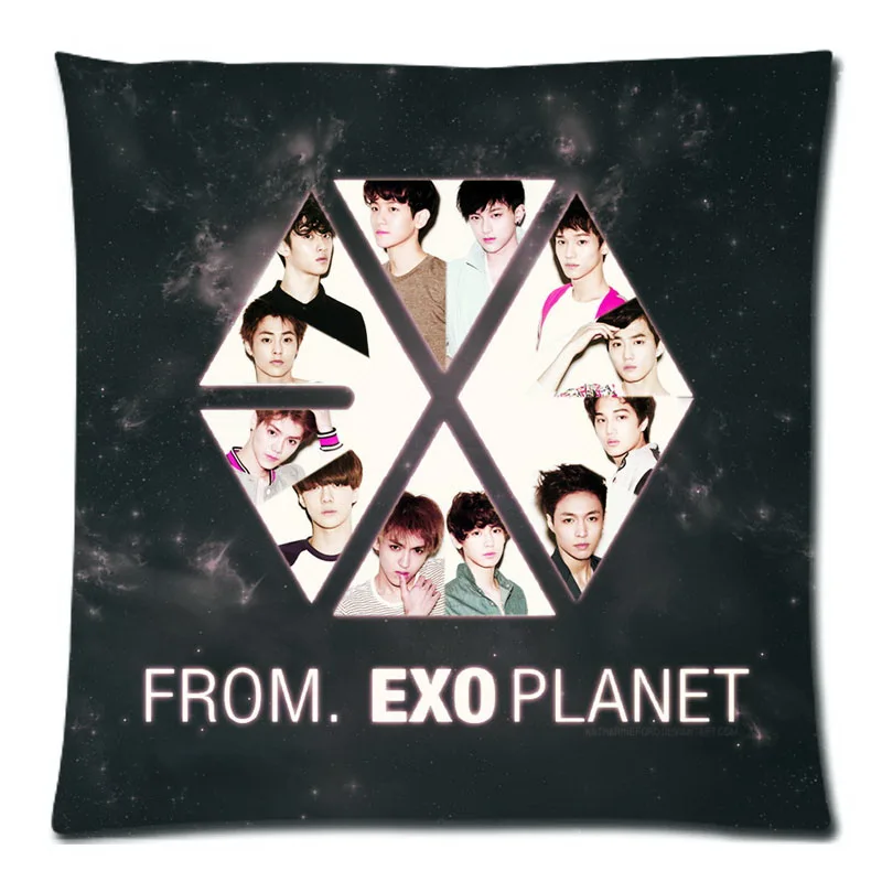 

EXO Cushion Cover Customized Throw Pillowcase Waist Pillow Cover Home Sofa Car Decor 45x45cm Drop Shipping
