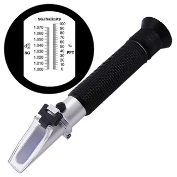 

Portable Handheld Traditional NaCI Durable Heavy duty Salinity Refractometer 0-10% ATC Aquarium Salt Water