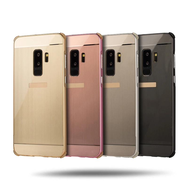 

For Samsung Galaxy S9 Plus Case Brushed Metal Aluminum Frame Bumper Hard PC Back Cover For Samsung Galaxy S9 Plus S9+ Case 6.2''